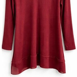 Style & Co Burgundy Studded V-Neck Knit Top